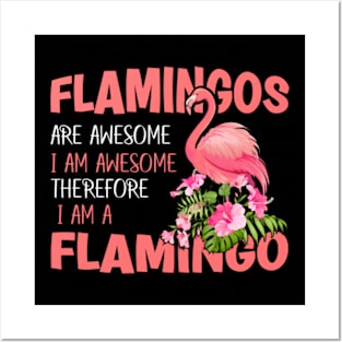 Cool Flamingo For Men Women Pink Flamingos Flock Bird Lovers Posters and Art